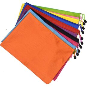 Renashed 10Pcs A4 Waterproof Zipper File Bags Football Pattern Office Document Bags Students Files Category Bag 10 Color