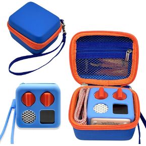 Travel Storage Case and Silicone Shell Cover for Yoto Mini Kids Audio & Music Player. Holder Bag for Children’s Speaker Plays Audiobook Cards and Accessories for Boys and Girls (Blue)