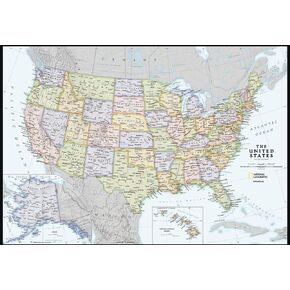 National Geographic Maps: United States Contemporary Wall Map - Compact - 23.25 x 16 inches