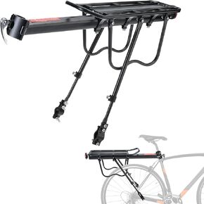 Rear Bike Rack Full Quick Release Bike Rear Rack 110lb Capacity Adjustable Bike Cargo Rack Bike Luggage Carrier Rack Aluminum Alloy Bike Accessories Racks