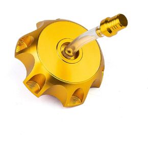 Gas Fuel Tank Cover Cap, CNC Aluminum Alloy Hexagonal Dirt Bikes Gas Cap with Breather Valve for 50cc 70cc 90cc 110cc 125cc 140cc 150cc 160cc Pit Dirt Motor Bike, Not Fit for ATV (Black)