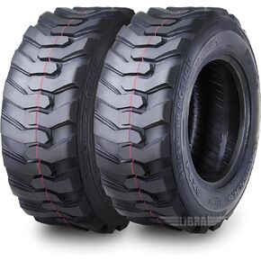 Set 2 New Heavy Duty 10-16.5/12 Ply SKS1 Industrial Skid Steer Tire w/Rim Guard
