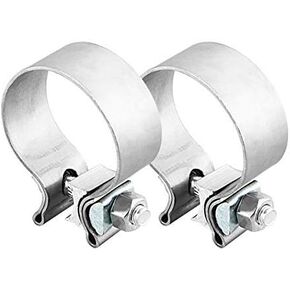LCGP 2PCS 2.5" Exhaust Band Seal Clamps for Muffler Pipes Exhaust tip Connect,Stainless Steel