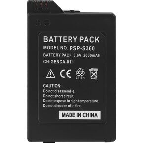 PSP 2000/3000 Battery, 2000mAh 3.6V Lithium Ion New Upgrade High Capacity Battery Pack for Sony PSP 2000/3000 PSP-S110 Console PSP-3001 PSP-3002 PSP-3000 PSP-3004 PSP-2001 PSP-2002 PSP-2003