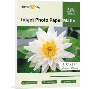 Matte Photo Paper 8.5X11 Inches 48LB for Inkjet Printers Dye Ink for Photos and Crafts Single-Sided 30sheets 180GSM
