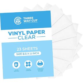 Printable Vinyl Sticker Paper Frosty Clear for Inkjet Printer 23 Sheets Transparent, Decal Paper Tear & Scratch Resistant Quick Ink Dry, Sticker Paper for Making Labels & Crafts…
