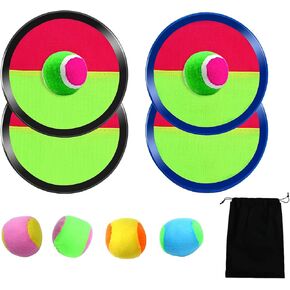 Aneco Paddle Catch Ball and Toss Game Set Disc Toss and Catch Paddle Game with 1 Storage Bag, 4 Paddles and 6 Balls (2 Big Balls and 4 Small Balls) in Saudi Arabia