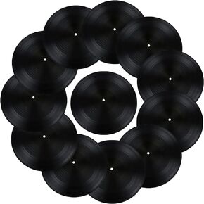 50 Pcs 12Inch Blank Vinyl Records Vintage Fake Records Decorations Discs Hip Hop Rock 70s 80s 90s Retro Decor for Home Studio Room Wall Aesthetic