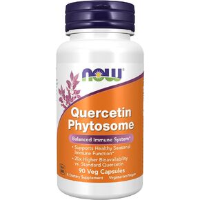 NOW Supplements, Quercetin Phytosome 250mg, Balanced Immune System, 90 Vcaps