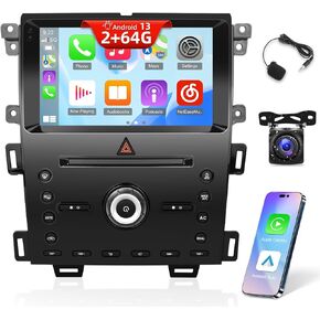 [2G+64G] Car Radio for Ford Edge 2011 2012 2013 2014 2015, Android 13 Touch Screen Edge Stereo, Apple Carplay/Android Auto/EQ Audio/SWC +AHD Backup Camera