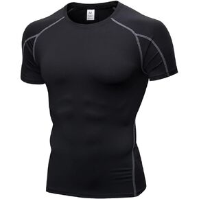 Men's Compression Shirts Short Sleeve Athletic Workout Undershirts Quick Dry Base Layer Sports T-Shirts Running Tops