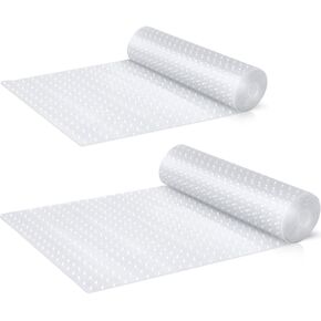2 Pcs Clear Plastic Carpet Protector with Crosshatch Pattern Non Slip Floor Protector Plastic Floor Mat Carpet Cover Plastic Carpet Runner at Doorway, 24 Inches x 6 Feet, 24 Inches x 12 Feet in Saudi Arabia