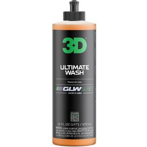 3D Ultimate Wash GLW Series | DIY Car Detailing | Ultra Foaming Shampoo | Hyper Suds with Advanced Cleaners & Polymers | Dirt & Contaminant Eliminator | Easy to Use | 16 oz