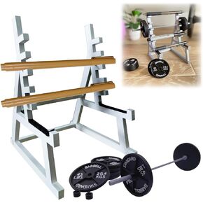 Squat Rack Pen Holder, Desk Organizer, Fun Gift for Fitness Enthusiasts and Weightlifting Fans, Mini Pen Holder for Gym Theme with Barbells and Weights (Barbell Rack Only)
