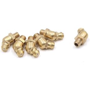 uxcell 6 Pcs Brass M6 x 1mm Thread 45 Degree Angle Grease Zerk Nipple Fitting for Car