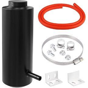 Universal Aluminum Car Overflow Tank 800ml Coolant Reservoir Tank, Black Radiator Coolant Overflow Tank Small Coolant Expansion Tank