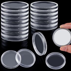Yookeer 30 Pieces Silver Dollar Coin Case 38 mm Clear Coin Holder Silver Bar Capsule Holders for Morgan Peace Dollar