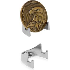 Bronze Challenge Coin Holder, Military Coin Display Stand, Matte Brushed Metallic Finish, Shelf Top Coin Holder for Veterans and Collectors, Token Medallion Holder, 5mm Half Easel Single Coin Stand