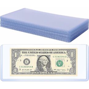 Ettonsun 20Pcs Thickened Bill Clear Holders Currency PVC Holder Transparent Bill Sleeves Currency Bill Display Holder for Regular Bills Protector Case Supplies, 7.8 x 4.1 Inch