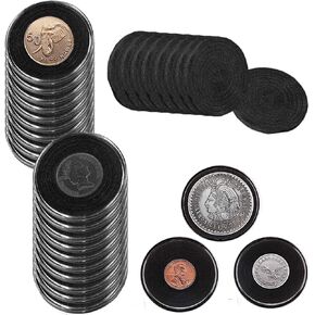 20 Pcs 46MM Coin Capsules with 6 Sizes Foam Gaskets for Coin Collection American Silver Eagle Liberty Coin, Half Dollar,Bitcoin (20Pcs Black Foam Gasket (20/25/30/35/40/46MM)) in Kuwait