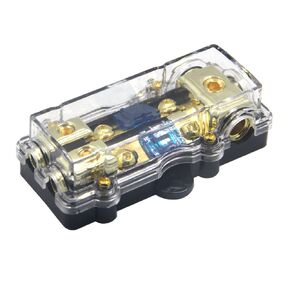 Power Distribution Block, Fuse Holder Distribution Block 4 Gauge in to (2) 8 Gauge Out with 100A Fuses