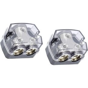 1X0GA In/3X4GA Out Power Distribution Block, Auto Car Audio Amplifier 1 in 3 Ways Fuse Holder Circuit Protector (3 Way 2Pcs)