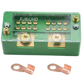 WMYCONGCONG 660V 30A Single Phase 2 Inlet 8 Outlet Metering Box Junction Power Distribution Terminal Block