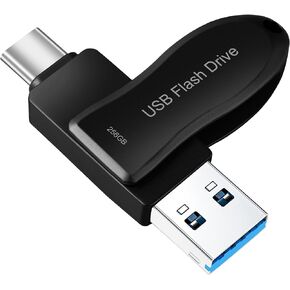 USB C Flash Drive 256GB for Phone Photo Stick Thumb Drive Android USB C Memory Stick Photo Storage DEZOBYTE Compatible Phone Pad Pro Android USB C and Computer Black-HL 256GB