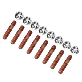 Piping & Piping Kits,8 Pcs M8 1.25 Threaded Turbo Studs Kit 8Mm Metal Alloy High Pressure Resistant Manifold Stud Bolt Nut Hardware