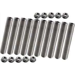 Dewhel 20 pcs stainless exhaust manifold stud kit manifolds Super Duty for Ford 6.8 Liter V10