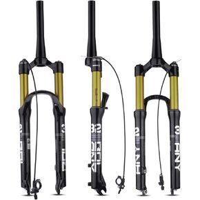 BOLANY 26/27.5/29 inch MTB Bicycle Magnesium Alloy Suspension Fork, Tapered Steerer and Straight Steerer Front Fork (Manual Lockout - Remote Lockout)