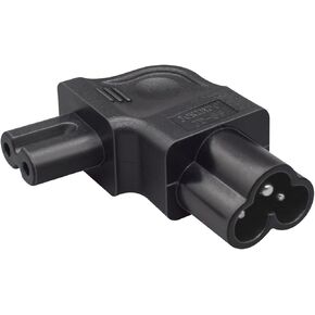 IEC320 C6 to C7 AC Power Converter,C6 3 Pin to C7 2 Hole Power Interface Converter,Mickey Mouse 3 pin c6 to Figure 8 Jack AC Power Adapter (C6 to C7 - UP/Down Right Angled)