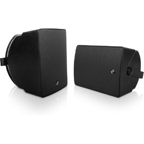 Sound Town Pair of 70V/100V 4.5" Weather-Resistant Surface-Mount Coaxial Passive Speakers, with IP56-rated Enclosure, for Home & Commercial Installations, Black (TARVOS-4B-PAIR)