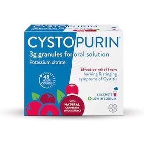 Cystitis Relief, Cranberry Flavour and Low in Sodium, 6 Sachets