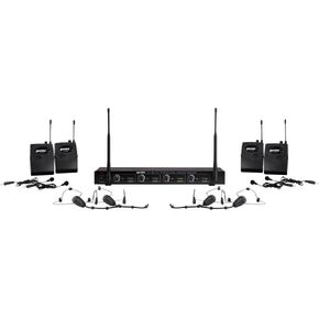 Gemini Sound UHF-04M Wireless Cordless Professional Set of 4 Handheld Microphones and Receiver for DJ, Karaoke, Stage Performance or PA System Four Pack