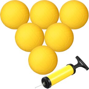 Roundnet Game Ball 3.5 Inch Outdoor Competitive Replacement Balls Soft Mini Volleyball with Pump (6 Pcs)