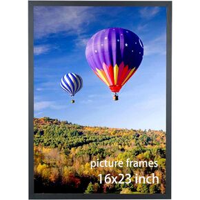 16x23 Picture Frames Solid Wood 16x23 Poster Frame for Wall 16x23 Photo Frames Family Black (HB1623)
