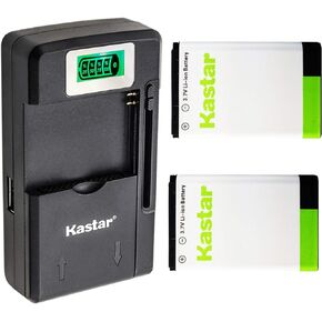Kastar BL-5C Battery 2-Pack and Intelligent Mini Travel Charger for Shortwave All Hazard Radio, V-115 Portable Shortwave Transistor Radio AM/FM Stereo, Meloson Enhanced Portable AM FM Weather Radio