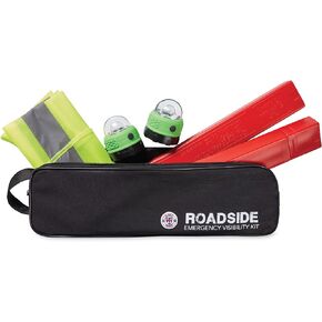 High-Visibility Roadside Emergency Car Kit – with Reflective Vest, Safety Triangle, & LED Light – Travel Safety for Women, Men, and College Kids – Roadtrip Essentials