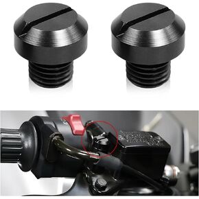 Motorcycle Mirror Screw, 2 Pcs Mirror Hole Plugs for Motor Rearview Mirrors, Blanking Motorcycle Decorative Accessories, Aluminum Alloy Screws Plug (Right/Black)