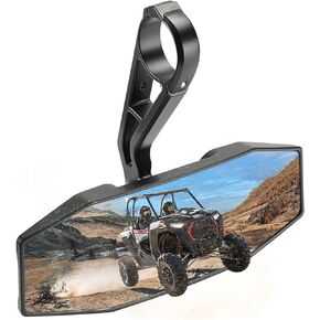 KEMIMOTO Rear View Center Mirror Compatible with RZR for 1.75" Roll Bar, 1000 Mirror Wide Angle with ShatterProof Glass and 360 Adjustable Joint Ball Compatible with Polaris RZR 800 900# 2881540