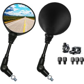 ATV Mirrors Universal 8mm 10mm Bolt 7/8 Inch Handle Bar Mount Clamp Motorcycle Convex Rear View Mirror fit Honda ATV Dirt Bike Scooter Kawasaki Cruiser Suzuki Victory and More (Classics)