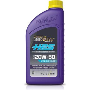 زيت محرك اصطناعي Royal Purple (36530-6PK HPS 5W-30 مع تقنية الإضافات Synerlec - 1 كوارت، (علبة بها 6 قطع)
