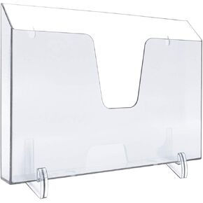Acrimet Pocket File Holder Horizontal Design Brochure Display (for Wall Mount or Countertop Use) (Removable Supports Included) (Letter Size) (Clear Crystal Color)