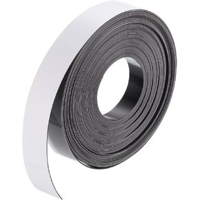 MECCANIXITY Magnetic Strip with Strong Adhesive Backing 1 Inch x 21.33 Feet Magnetic Strip Tape,Magnetic Tape Labels Stickers for Whiteboards Refrigerator and Crafts White