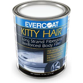 Evercoat Kitty Hair - Long Strand Fiberglass Reinforced Filler for Fiberglass & Sheet Metal - 128 Fl Oz