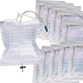 10 Packs Urinary Drainage Bags, Extra Large Volume 4000mL Drain Bags with Anti-Reflux, Urine Bag with Easy Drain Switch, Urinary Bags Universal Fit