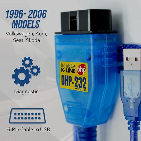 OHP 232 VAG-COM KKL 409.1 | أداة المسح الضوئي VCDS-Lite كابل USB USB2 | سيارات فولكس فاجن وأودي وسيات وسكودا in Kuwait