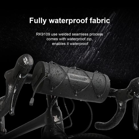 Rhinowalk Bike Waterproof Handlebar Bag, Bicycle Front Bag Fram Storage Roll Bag Mountain Road Bikes Commuter Shoulder Bag Professional Cycling Accessories-Black in Saudi Arabia