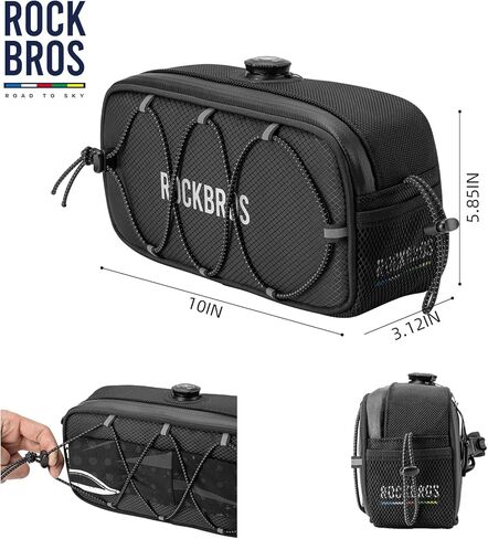 ROCKBROS حقيبة مقود الدراجة، حقيبة أمامية للدراجة، أكياس تخزين طاردة للماء، سعة كبيرة، حقيبة دراجة، حقيبة لركوب الدراجات على الطرق، ملحقات الدراجة الإلكترونية الاحترافية. in Kuwait